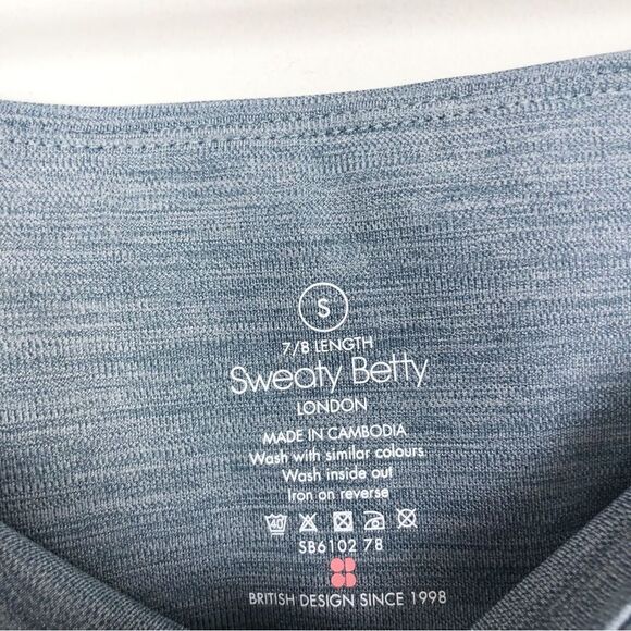 SWEATY BETTY | Blue Terrazzo Placement Disco Metallic 7/8 Leggings Women’s Small - Picture 12 of 13